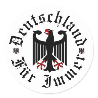 German black eagle, Deutschland forever/Fur Immer Classic Round Sticker