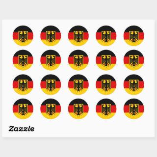 German flag & Coat of Arms, Deutschland/sport fans Classic Round Sticker