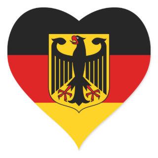 German flag & Coat of Arms, Deutschland/sport fans Heart Sticker