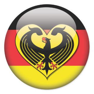 German Flag Love Classic Round Sticker