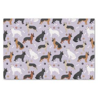 German Shepherd Bones and Paws Tissue Paper