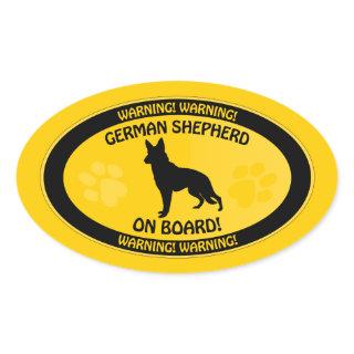 German Shepherd Xing Oval Sticker