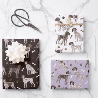 German Shorthaired Pointer Dog Bone and Paw Print  Sheets