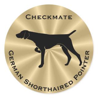German Shorthaired Pointer Dog Silhouette Classic Round Sticker