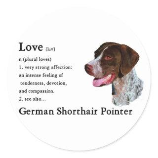 German Shorthaired Pointer Gifts Classic Round Sticker
