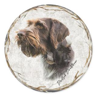 German Wirehaired Pointer       Classic Round Sticker