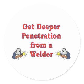 GET DEEPER PENETRATION CLASSIC ROUND STICKER