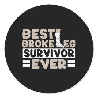 Get Well Soon Broken Leg Surgery Recovery Classic Round Sticker