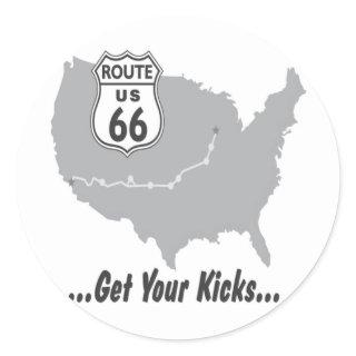 Get Your Kicks on Route 66 T-shirts and Gifts. Classic Round Sticker