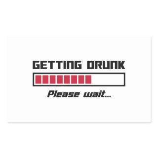 Getting Drunk Please Wait Loading Bar Rectangular Sticker
