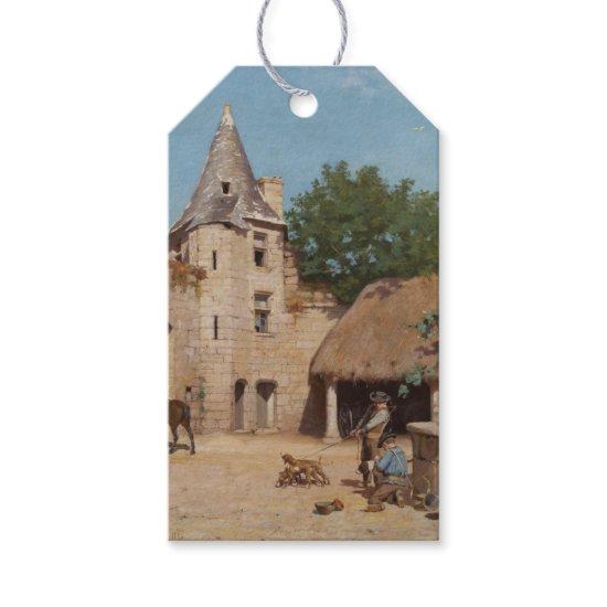 Getting Ready for the Hunt (Medieval Scene) Gift Tags