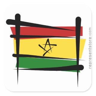 Ghana Brush Flag Square Sticker