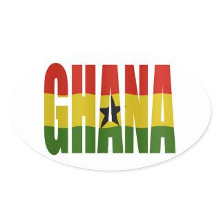 Ghana + flag oval sticker