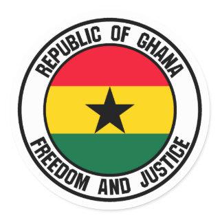 Ghana Round Emblem Classic Round Sticker