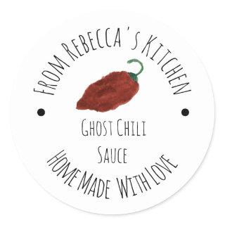 Ghost Chili Homemade Hot Sauce Classic Round Sticker