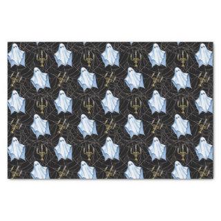 Ghost, cobwebs & candelabra Halloween gothic Tissue Paper