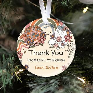 Ghost Halloween Retro Groovy Birthday  Classic Round Sticker