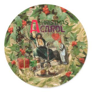 Ghost of Christmas Present Illustration Scrooge Classic Round Sticker