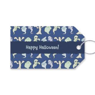 Ghosts Haunted Halloween Pixel Art Pattern Gift Tags