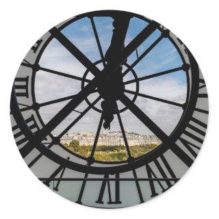Giant glass clock at the Musée d'Orsay - Paris Classic Round Sticker