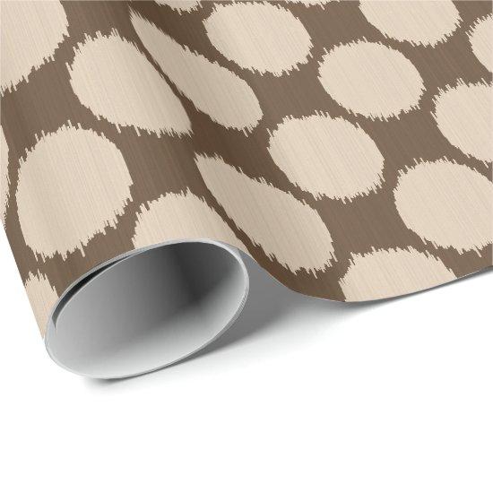 Giant Ikat Dots, beige and dark taupe tan
