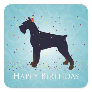 Giant Schnauzer Happy Birthday Design Square Sticker