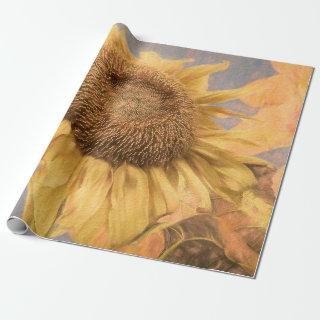 Giant Sunflower Art Country Yellow Grey Decoupage