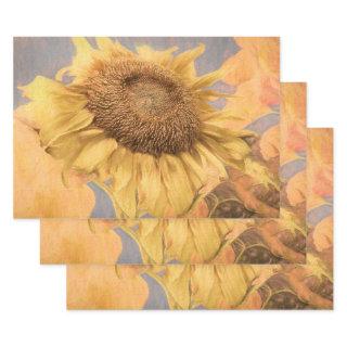 Giant Sunflowers Country Yellow Grey Decoupage Art  Sheets