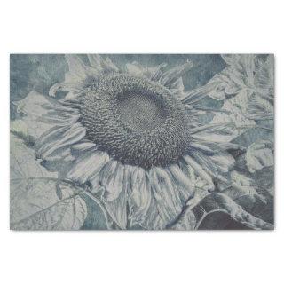 Giant Sunflowers Vintage Ash Gray Decoupage Tissue Paper