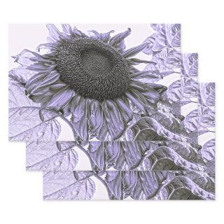 Giant Sunflowers Vintage Purple Decoupage Art  Sheets