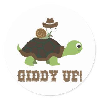 Giddy Up! Classic Round Sticker