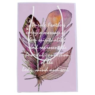 Gift Bag Purple Feathers