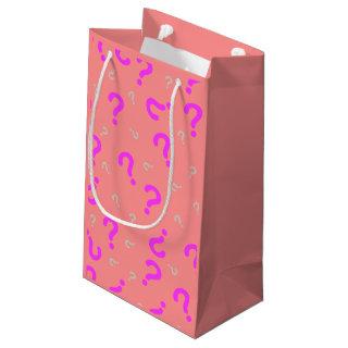 Gift Bag - Question Mark design (coral pink)