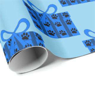 Gift Boxes With Dog Paws Baby Blue Version