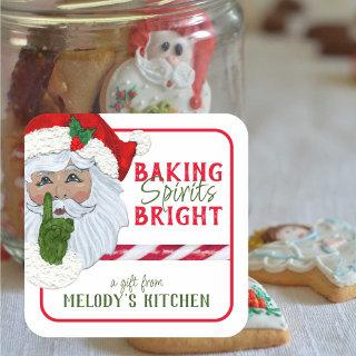 Gift from Kitchen Baking Spirits Bright Santa  Square Sticker