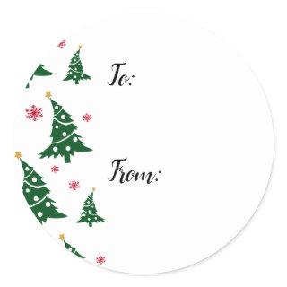 Gift Labels w/ Dancing Green Christmas Trees