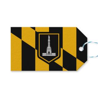 Gift Tag with Flag of Baltimore City, USA