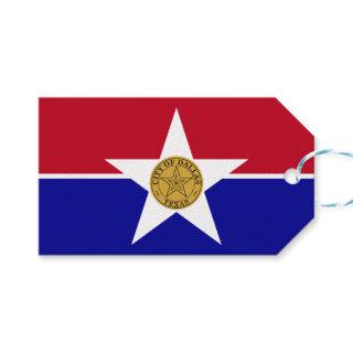 Gift Tag with Flag of Dallas City, USA
