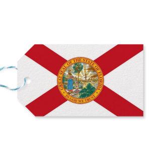 Gift Tag with Flag of Florida State, USA