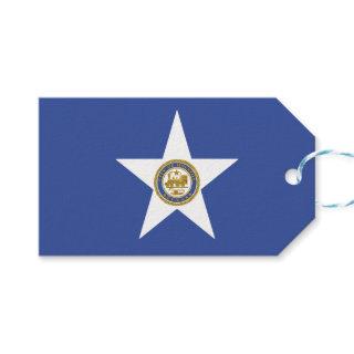 Gift Tag with Flag of Houston City, USA