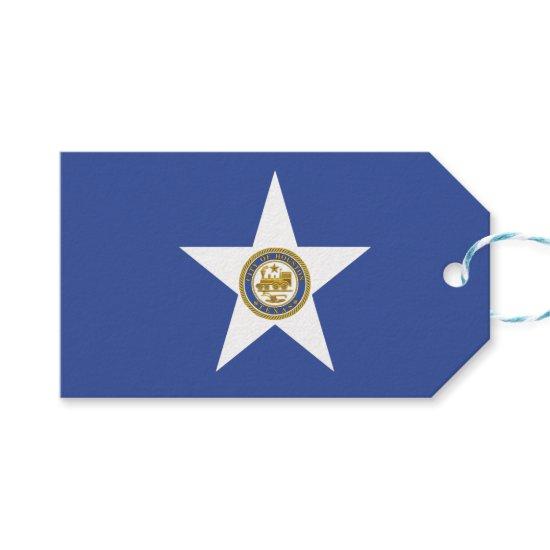 Gift Tag with Flag of Houston City, USA