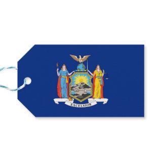 Gift Tag with Flag of New York State, USA