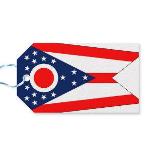 Gift Tag with Flag of Ohio State, USA