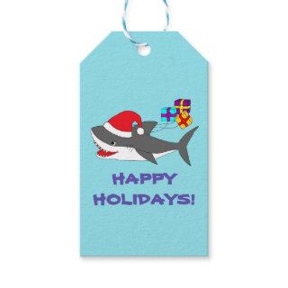 Gift tags with cute Holiday Shark