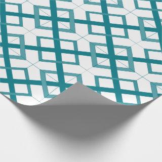 Gift Wrap - Intersecting Squares in Sea Green