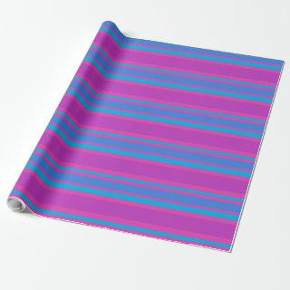 Giftwrap Magenta, Blue, Purple Stripes Pattern