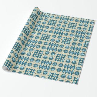 Giftwrap: Welsh Tapestry Pattern, Navy, Taupe