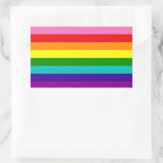 Gilbert Baker Gay Pride Flag Rainbow Stripe Rectangular Sticker