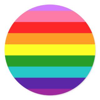 Gilbert Baker's 9-Stripe Rainbow Flag Classic Round Sticker
