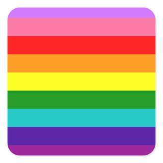 Gilbert Baker's 9-Stripe Rainbow Flag Square Sticker